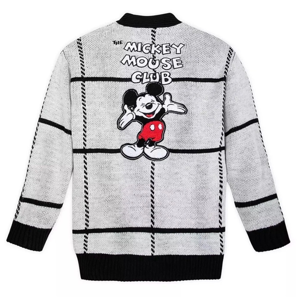 NEW Disney Mickey Mouse Cardigan Mouseketeers Grayscale Sweater - Medium